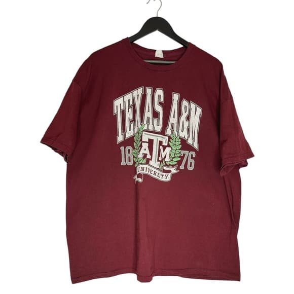 Texas A&M Graphic College Tee Maroon Hanes Authentic Vintage T Shirt Likely 2XL - Thumbnail 12