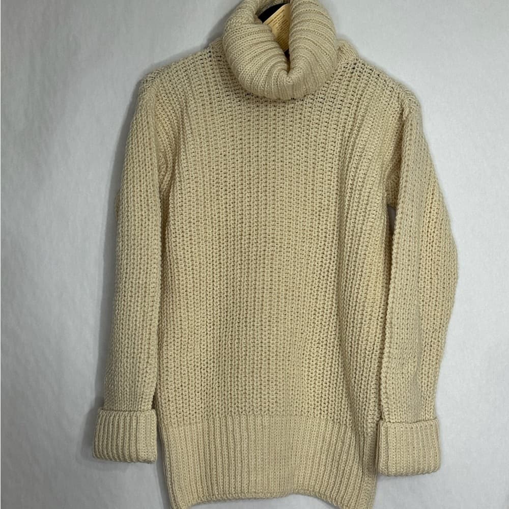 NWT The Sporting Life Vintage Irish Aran Roll Neck Sweater 38 Hand Loomed Wool - Thumbnail 2