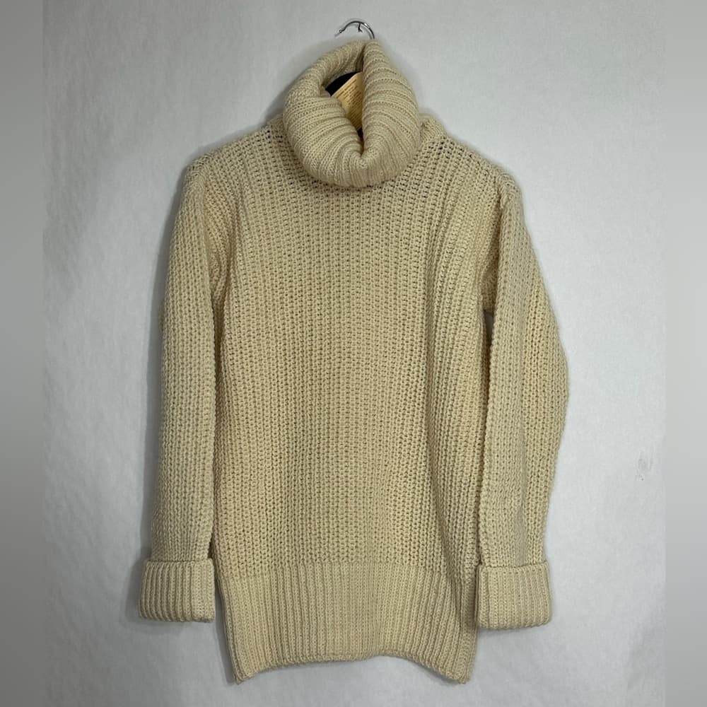 NWT The Sporting Life Vintage Irish Aran Roll Neck Sweater 38 Hand Loomed Wool