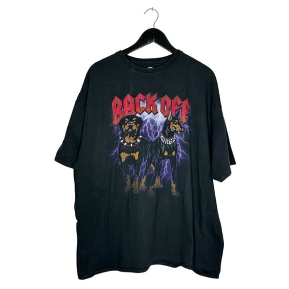 DOM Back Off Graphic Dog Tee Black Mens Unisex Size 3XL Rottweiler Street Style - Thumbnail 11