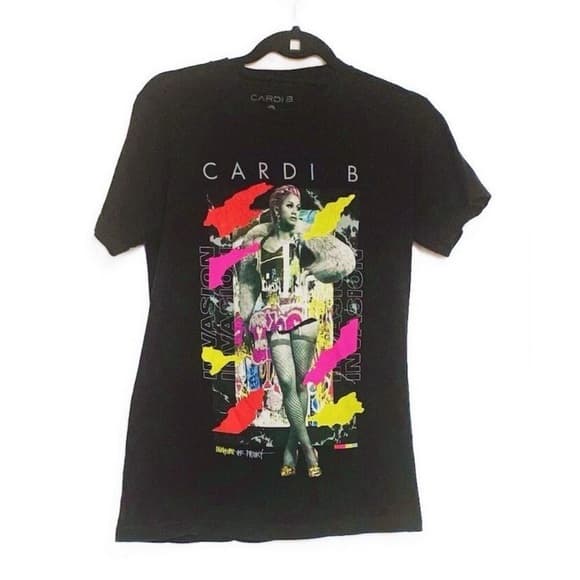 Cardi B Invasion Of Privacy Graphic Tee Black Short Sleeve Tour Shirt Small - Thumbnail 9