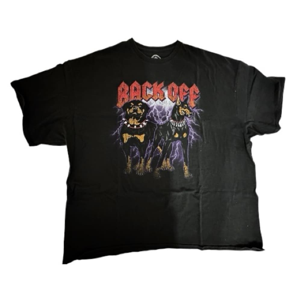 DOM Back Off Graphic Dog Tee Black Mens Unisex Size 3XL Rottweiler Street Style