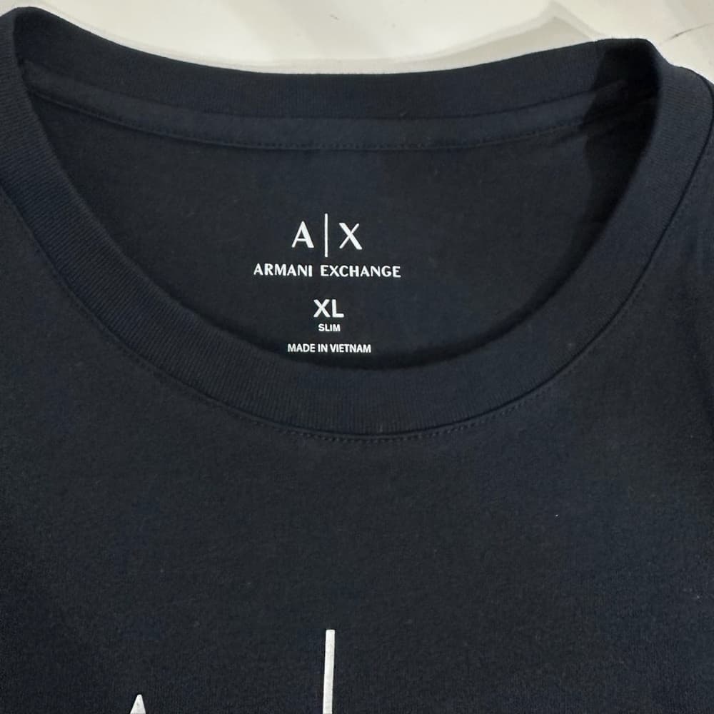 NWOT Armani Exchange A|X Navy Logo Graphic Tee Shirt Slim Fit Unisex Size XL - Thumbnail 8