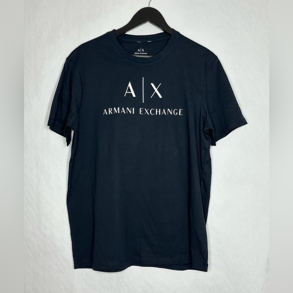 NWOT Armani Exchange A|X Navy Logo Graphic Tee Shirt Slim Fit Unisex Size XL - Thumbnail 9