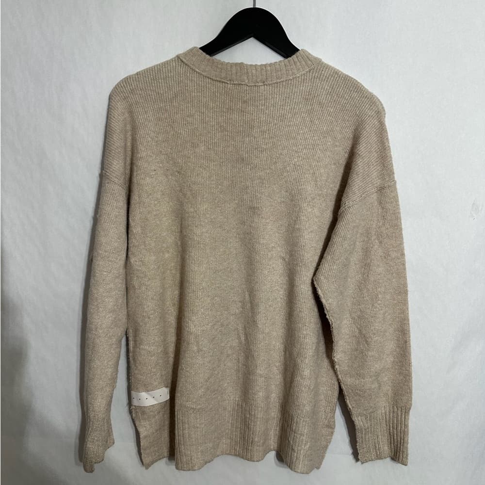 NWT Arizona Jean Co Oatmeal Heather Ribbed Knit Crewneck Sweater Small SEE NOTE - Thumbnail 4