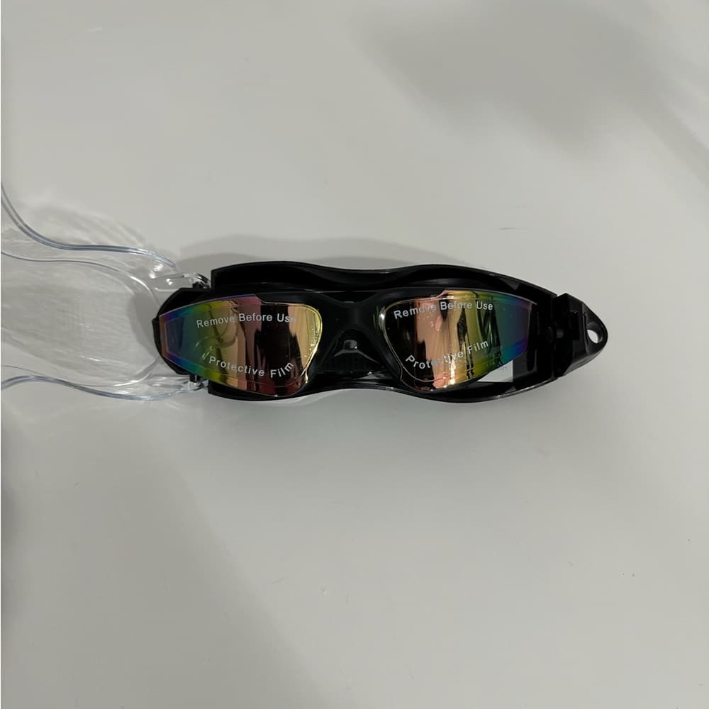 NEW Swim Goggles Rainbow Mirrored Anti-Fog Protective Adult Adjustable One Size - Thumbnail 2
