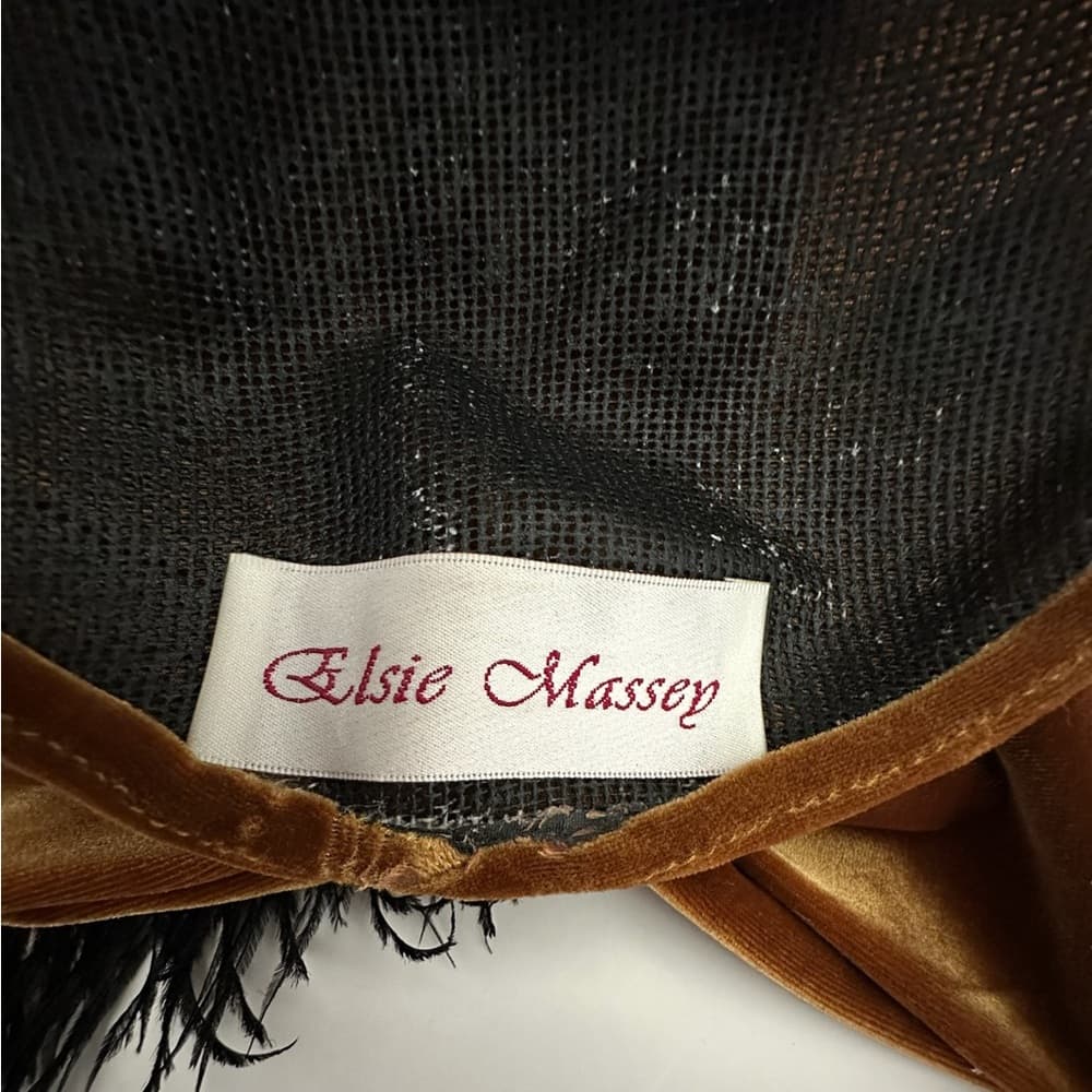 Elsie Massey Vintage Fascinator Hat w/ Flowers & Feathers | Dark Academia Royal - Thumbnail 5