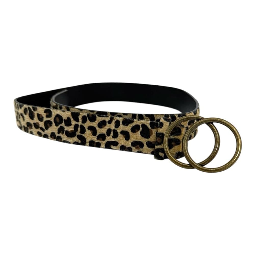 Leopard Print Double Ring Buckle Belt 37-39” Animal Print Y2K Accessory - Thumbnail 8