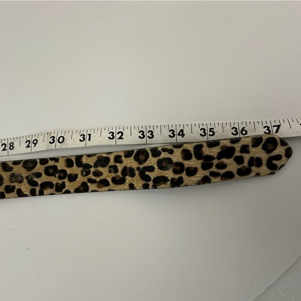 Leopard Print Double Ring Buckle Belt 37-39” Animal Print Y2K Accessory - Thumbnail 7