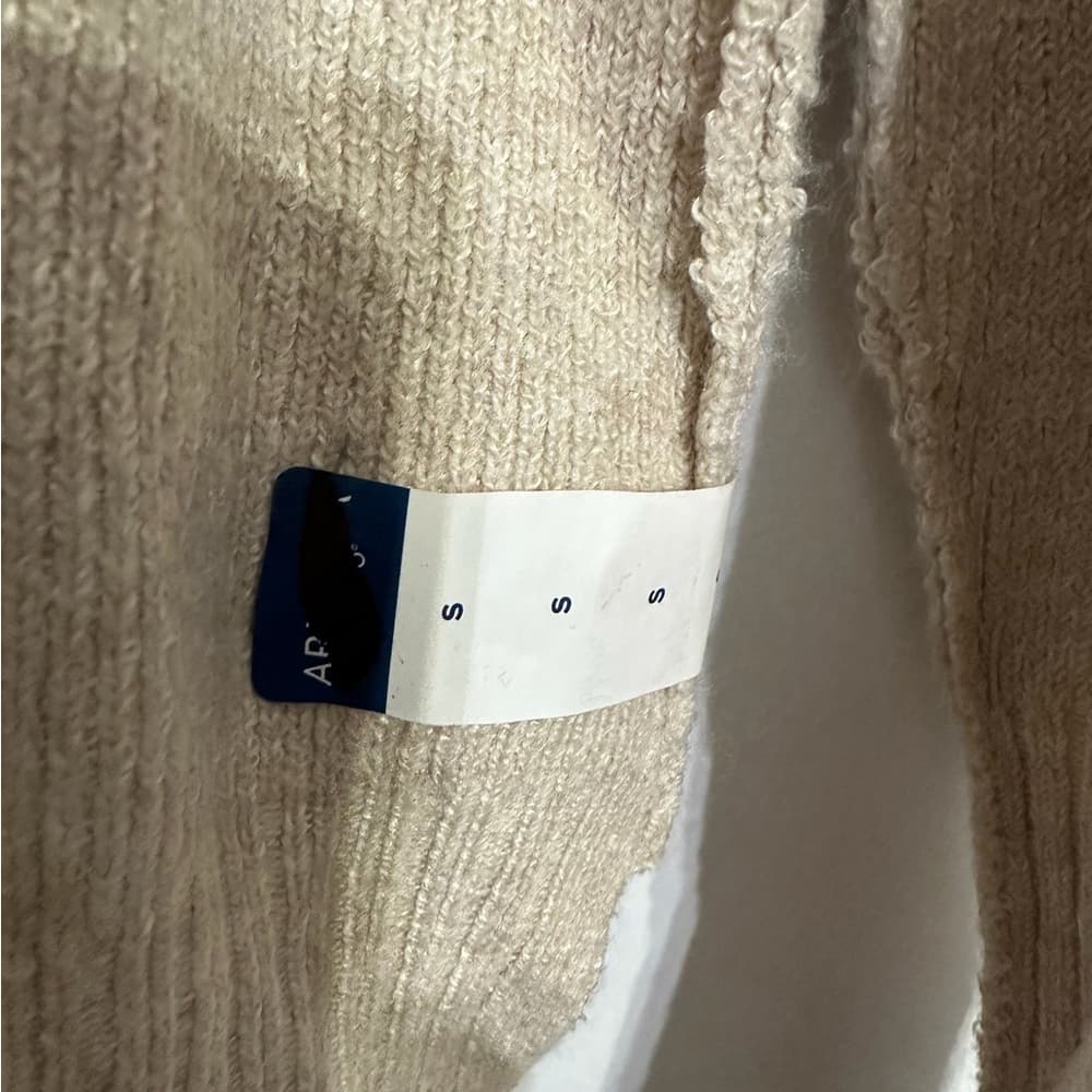 NWT Arizona Jean Co Oatmeal Heather Ribbed Knit Crewneck Sweater Small SEE NOTE