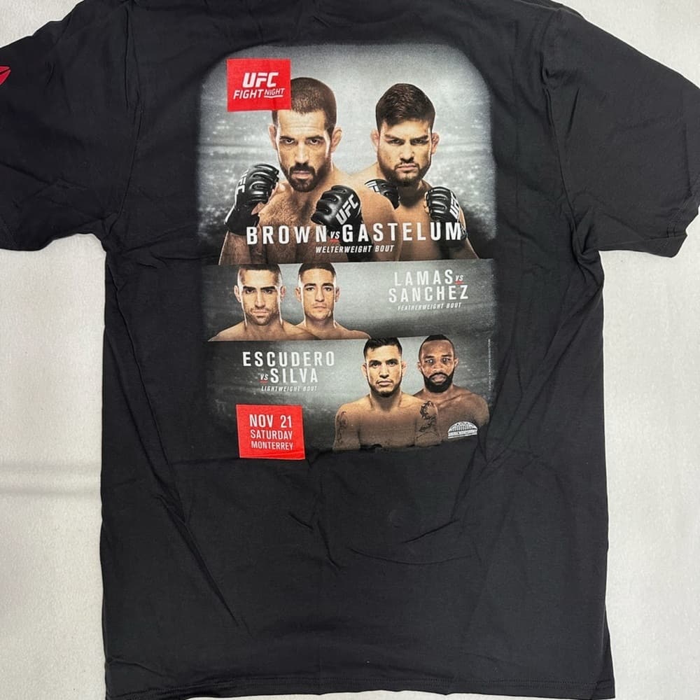NWT Reebok x UFC Fight Night 78 Monterrey T-Shirt Deadstock Brown Gastelum Lamas - Thumbnail 3