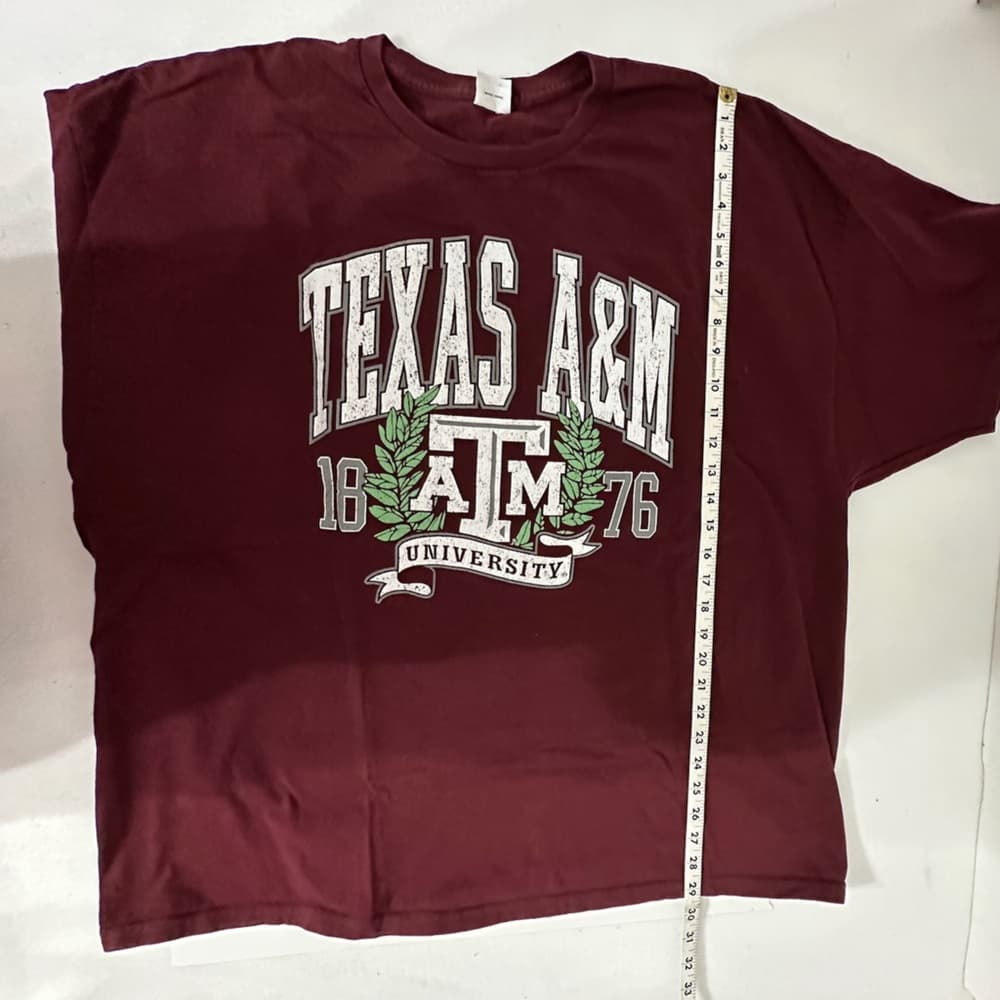 Texas A&M Graphic College Tee Maroon Hanes Authentic Vintage T Shirt Likely 2XL - Thumbnail 8