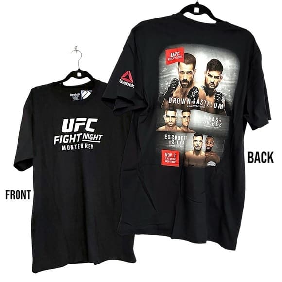 NWT Reebok x UFC Fight Night 78 Monterrey T-Shirt Deadstock Brown Gastelum Lamas - Thumbnail 13