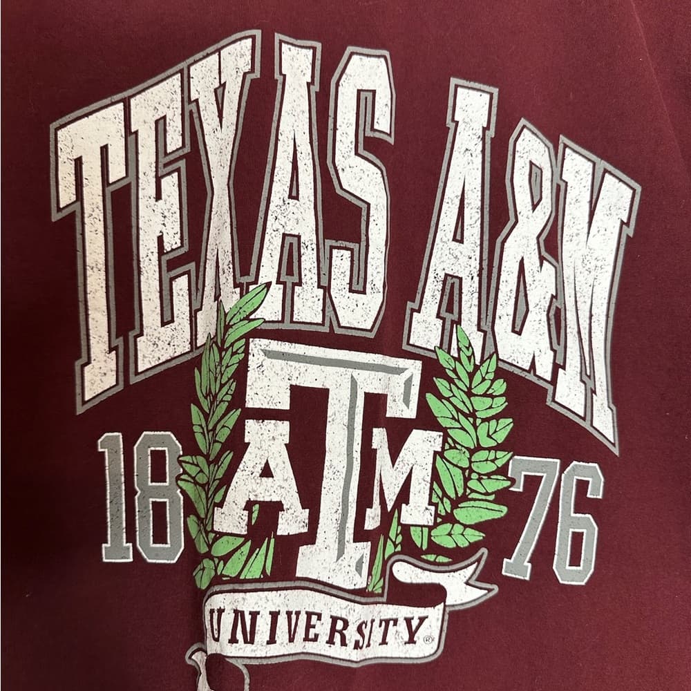 Texas A&M Graphic College Tee Maroon Hanes Authentic Vintage T Shirt Likely 2XL - Thumbnail 2