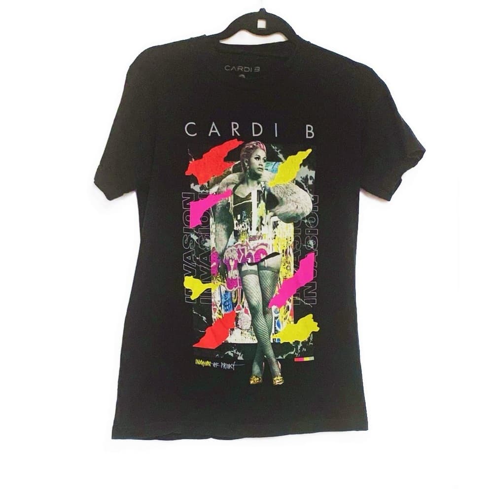 Cardi B Invasion Of Privacy Graphic Tee Black Short Sleeve Tour Shirt Small - Thumbnail 3