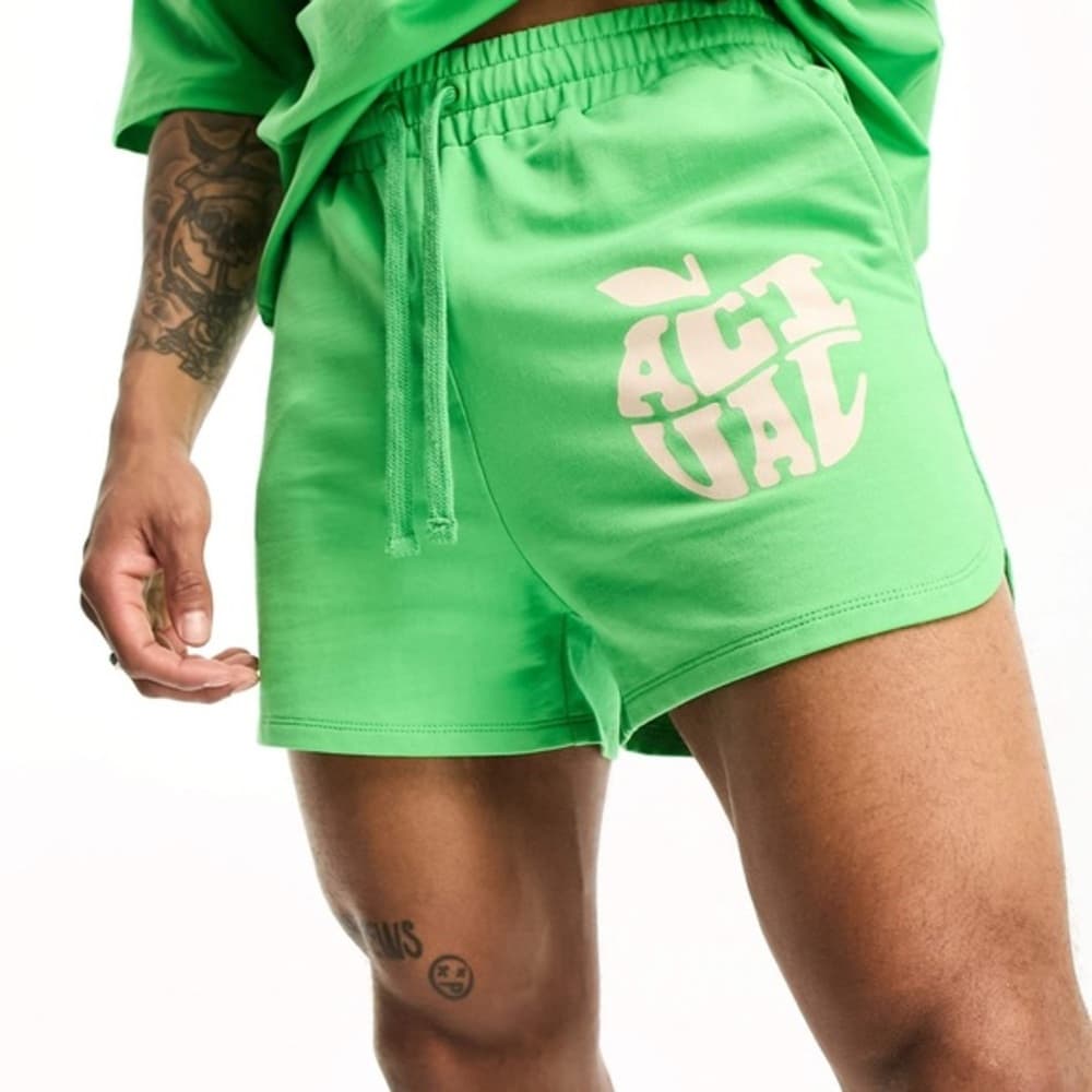 ASOS Actual Relaxed Runner Short with Apple Logo in Green Men’s Small - Thumbnail 15