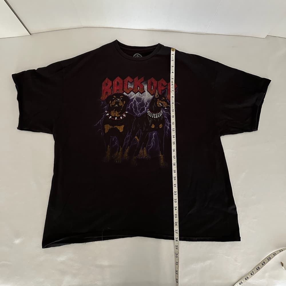 DOM Back Off Graphic Dog Tee Black Mens Unisex Size 3XL Rottweiler Street Style - Thumbnail 4