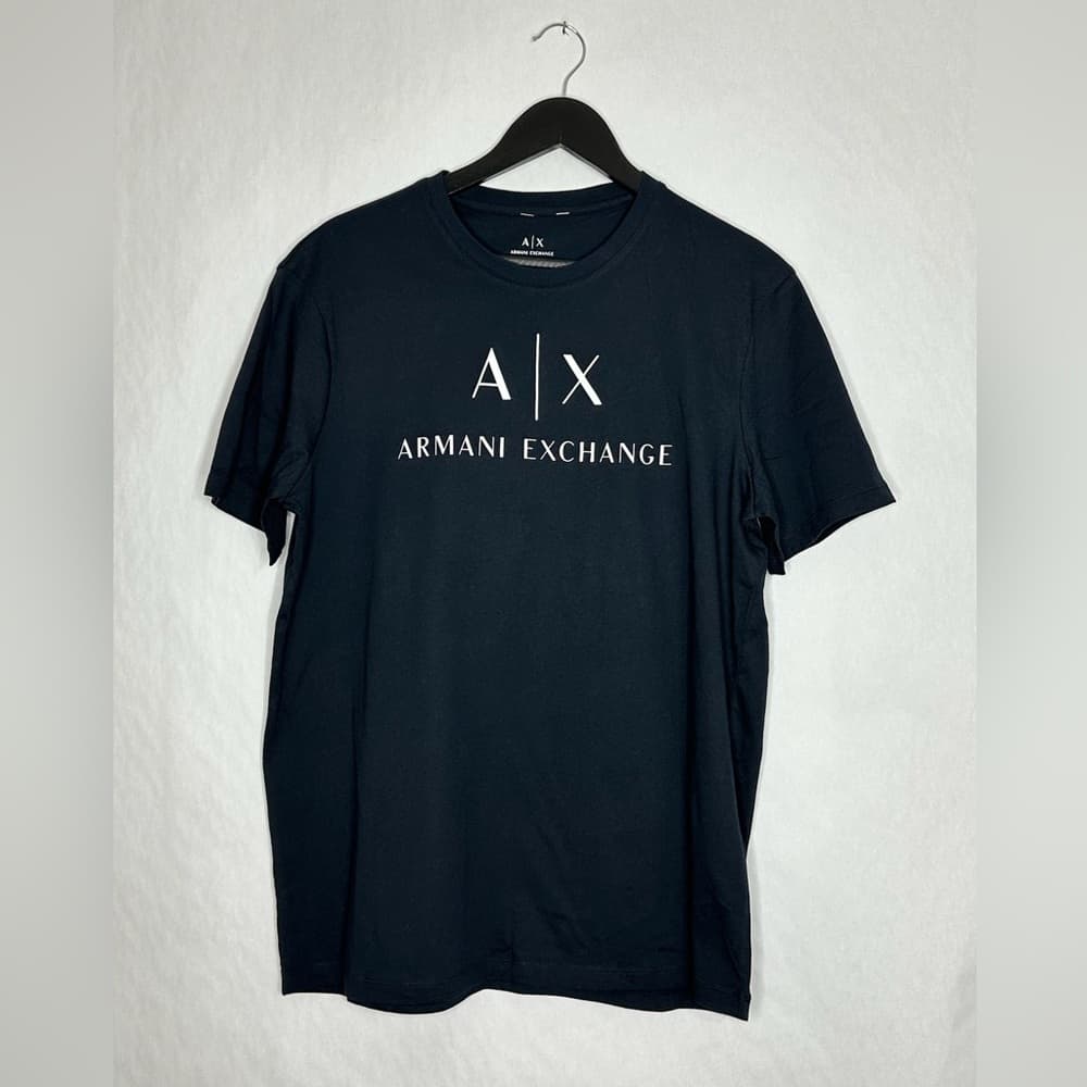 NWOT Armani Exchange A|X Navy Logo Graphic Tee Shirt Slim Fit Unisex Size XL - Thumbnail 5