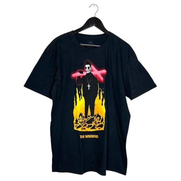 The Weeknd Official XO Starboy Black T Shirt Skeleton Flame Cross XL Streetwear - Thumbnail 14