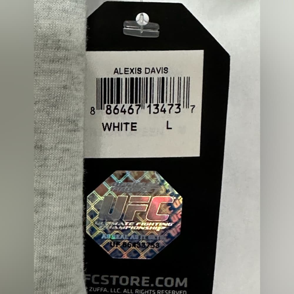 NWT UFC Ally-Gator Alexis Davis Graphic Tee White Size Large Deadstock MMA Fight - Thumbnail 3