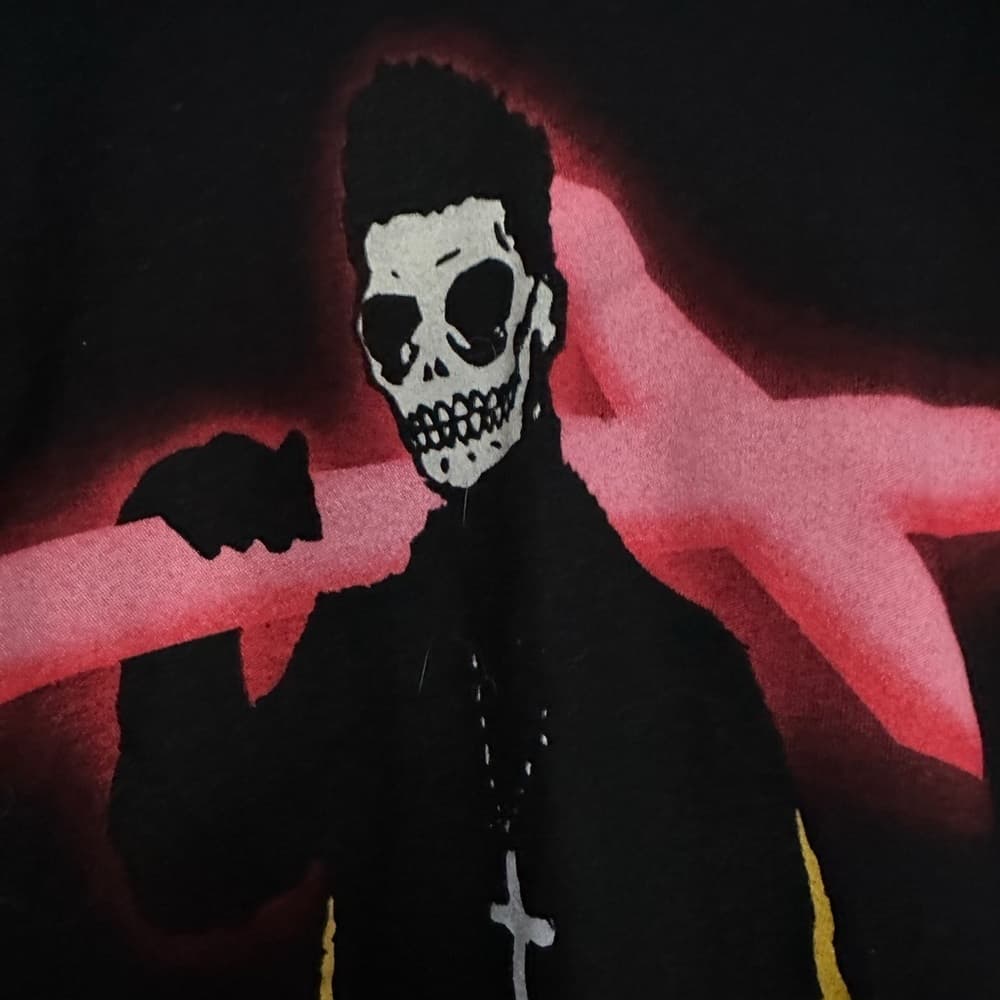 The Weeknd Official XO Starboy Black T Shirt Skeleton Flame Cross XL Streetwear - Thumbnail 4