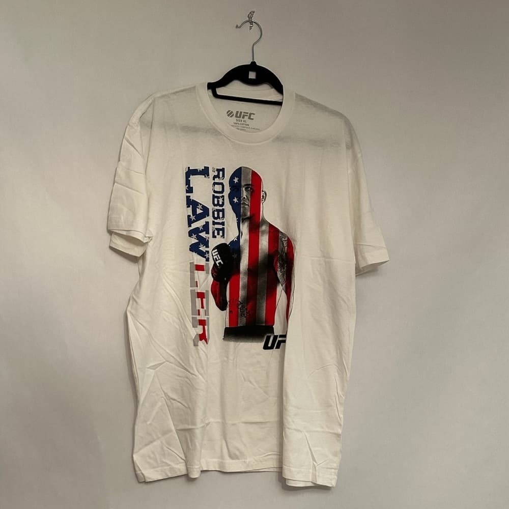 NWT UFC Robbie Lawler American Flag Graphic Tee White Size XL Streetwear Hype