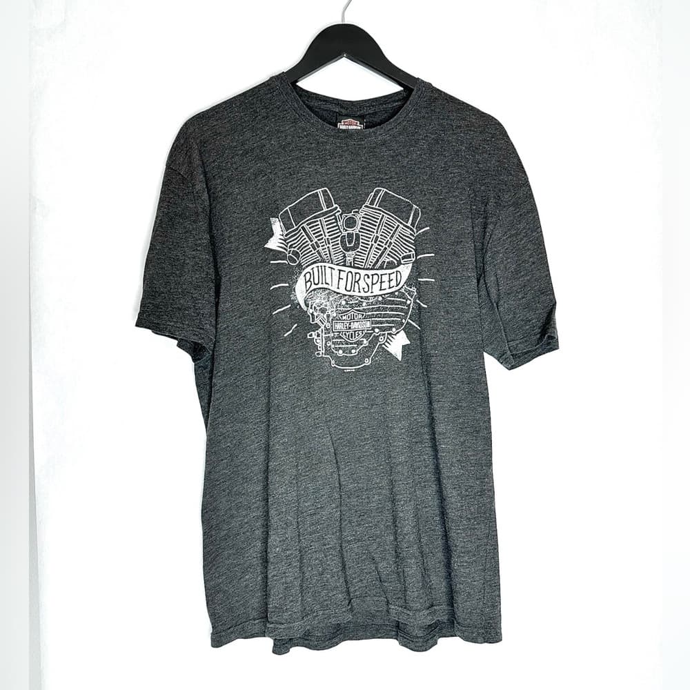 Harley-Davidson Built For Speed Graphic Tee T-Shirt 2015 Laconia NH Mens X-Large - Thumbnail 3