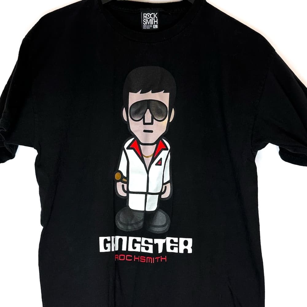 Rocksmith Gangster Cartoon Scarface Graphic Tee HipHop Hypebeast T-Shirt Large - Thumbnail 2