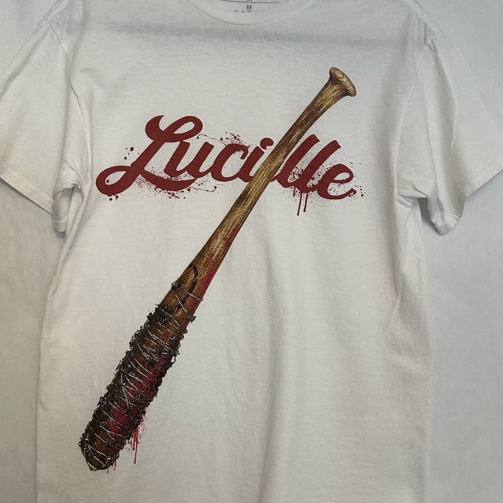 The Walking Dead Lucille Baseball Bat Graphic Tee Shirt Mens Unisex Size M - Thumbnail 4