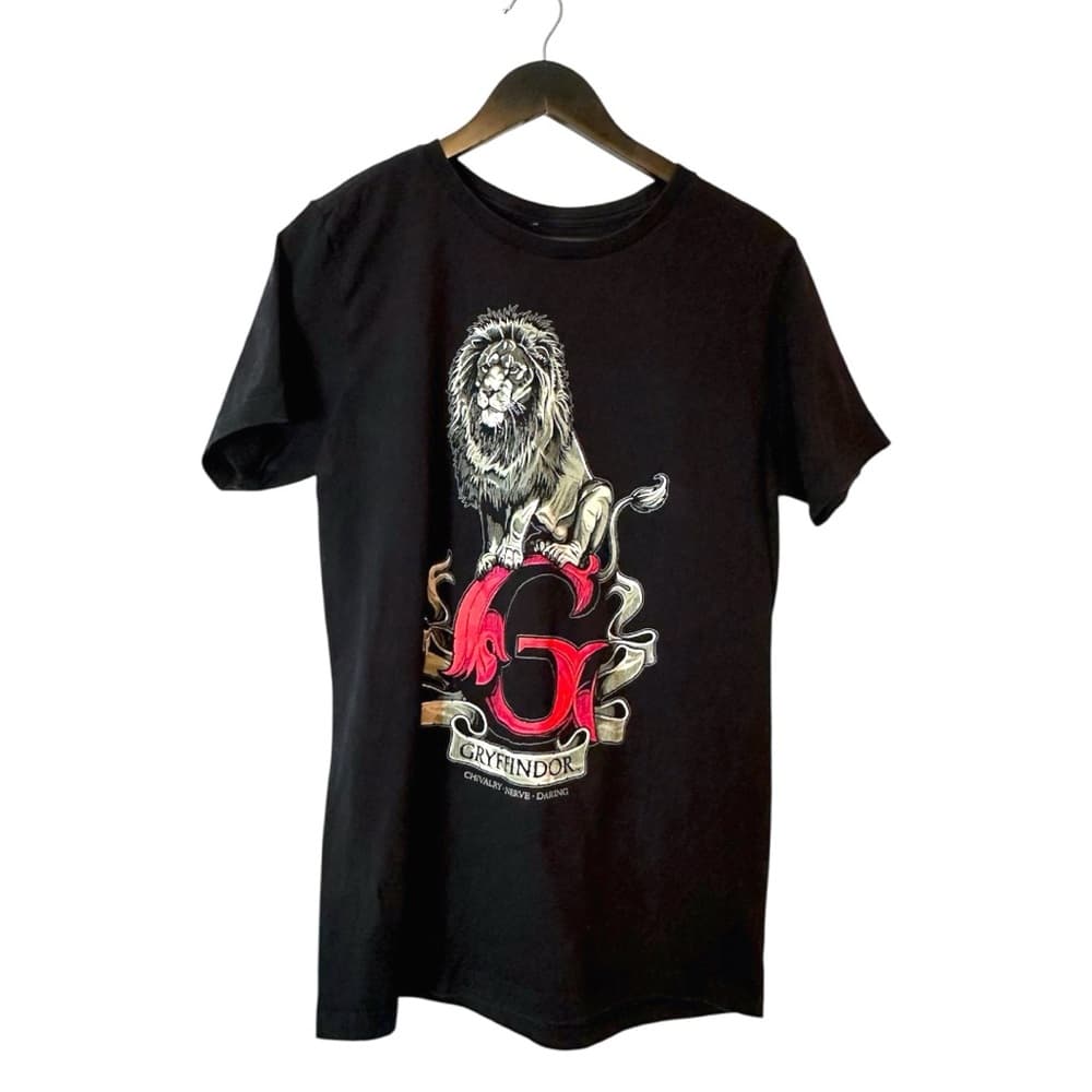 Harry Potter Gryffindor Lion Crest Black Graphic Tee Shirt Size Medium - Thumbnail 5