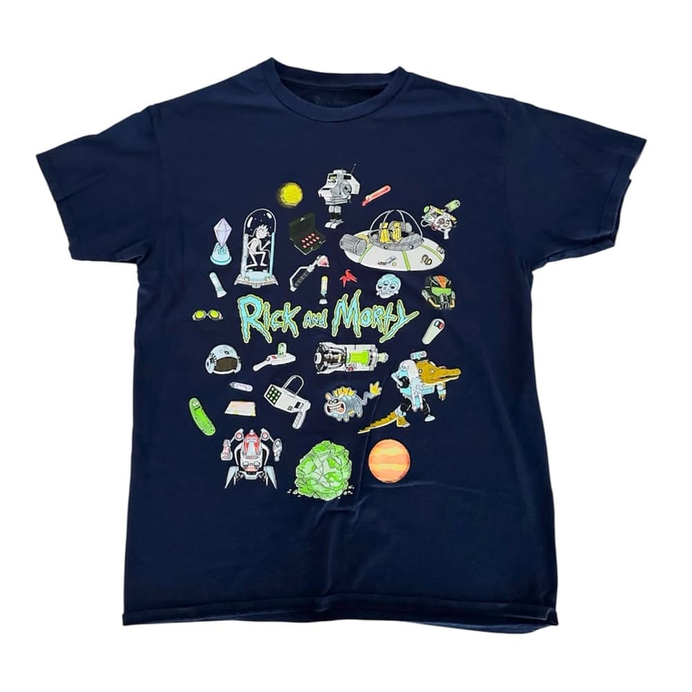 Rick and Morty Black Graphic Tee Sci-Fi Cartoon Network Pickle Unisex Medium - Thumbnail 8