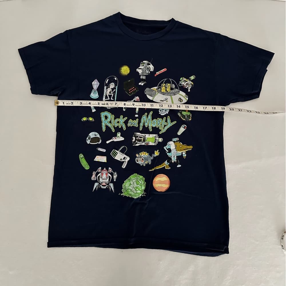 Rick and Morty Black Graphic Tee Sci-Fi Cartoon Network Pickle Unisex Medium - Thumbnail 4