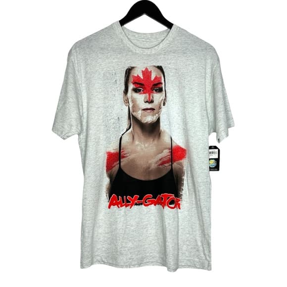 NWT UFC Ally-Gator Alexis Davis Graphic Tee White Size Large Deadstock MMA Fight - Thumbnail 14