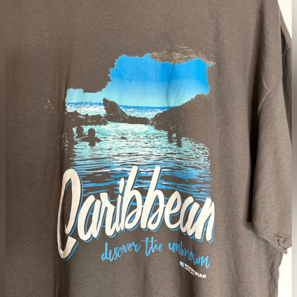 NWT Caribbean Norwegian Cruise Lines Discover the Unknown Beach Graphic Tee 2XL - Thumbnail 3