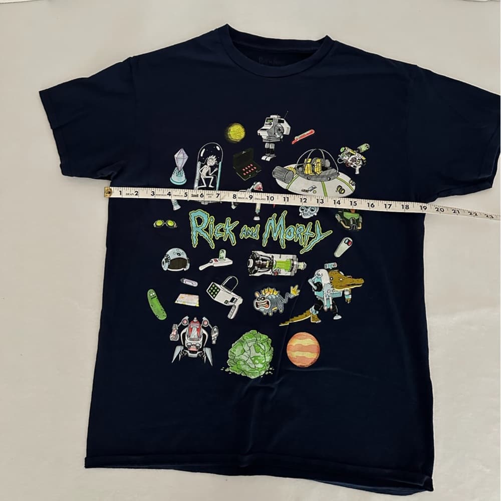 Rick and Morty Black Graphic Tee Sci-Fi Cartoon Network Pickle Unisex Medium - Thumbnail 3
