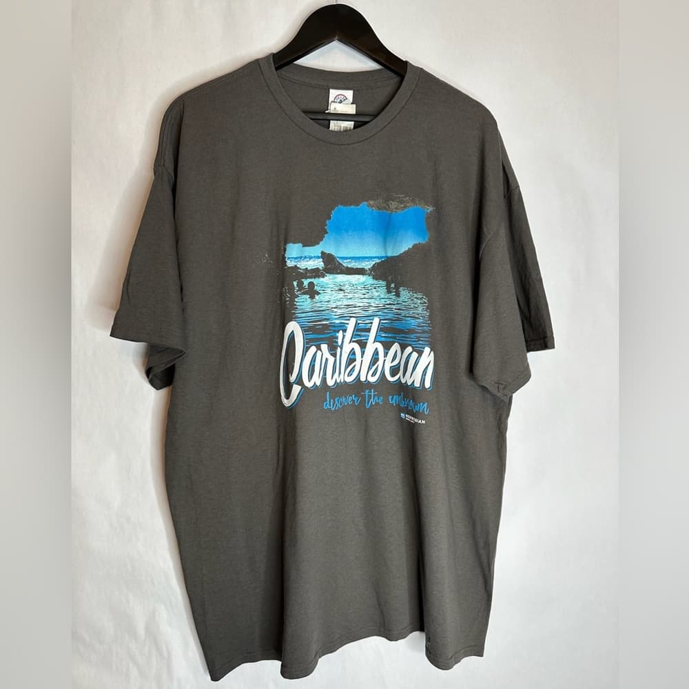NWT Caribbean Norwegian Cruise Lines Discover the Unknown Beach Graphic Tee 2XL