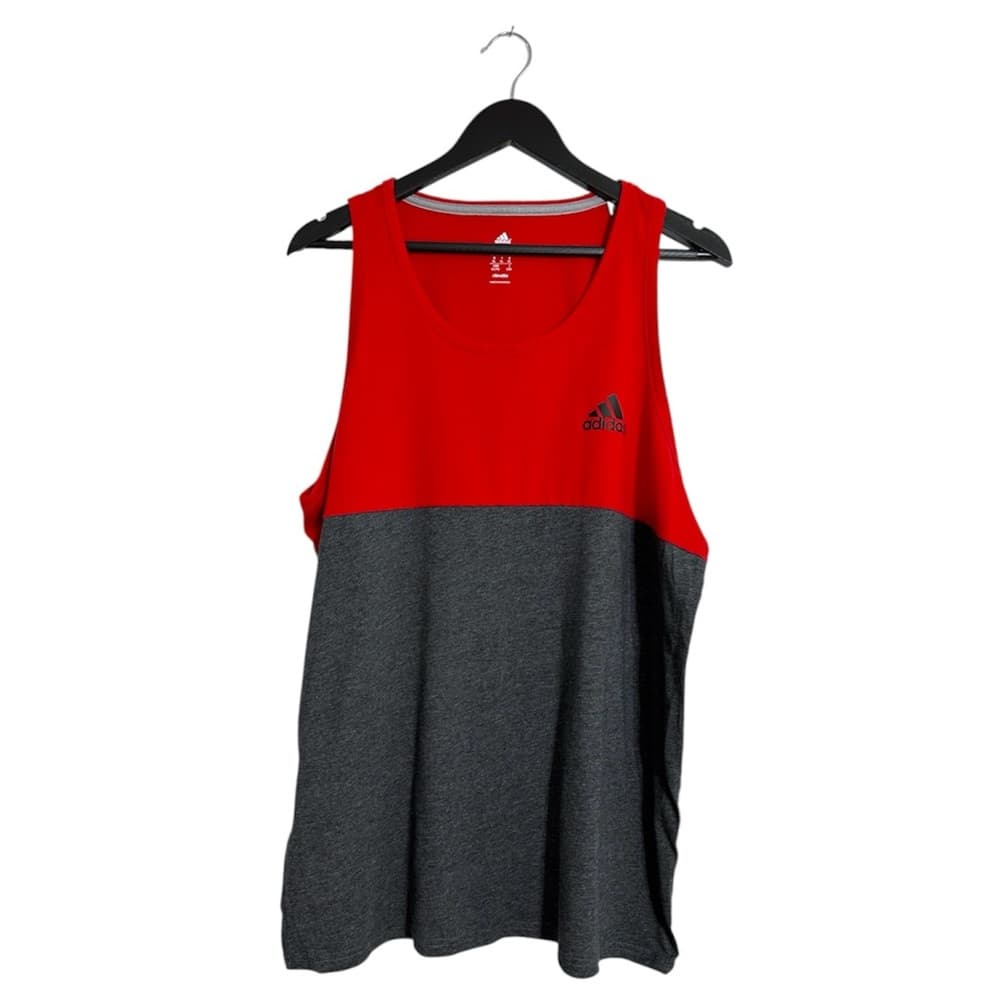 Adidas Red Gray Climalite Tank Top Colorblock Sleeveless Athletic Shirt Size XL - Thumbnail 5