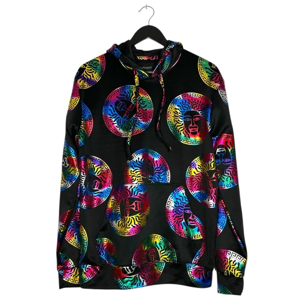 NWT Drill Clothing Company Black Rainbow Medusa Hoodie Mens Medium Streetwear - Thumbnail 8