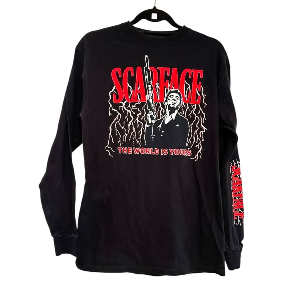 Scarface Ripple Junction The World is Yours Long Sleeve T-Shirt Mens Tee Medium - Thumbnail 10