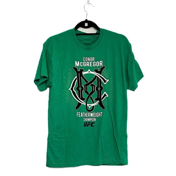 NWT Conor McGregor UFC Reebok Featherweight Champion T-Shirt Green Medium 2017 - Thumbnail 11
