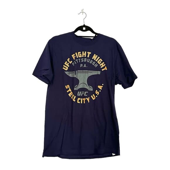 NWT Reebok UFC Fight Night Tee Pittsburgh PA Steel City USA Large Steel Anvil - Thumbnail 11