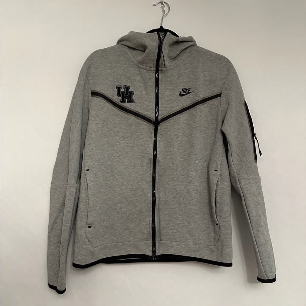 Nike Tech University of Houston Team Issue Gray Zip Hoodie UH NCAA Logo Large - Thumbnail 8