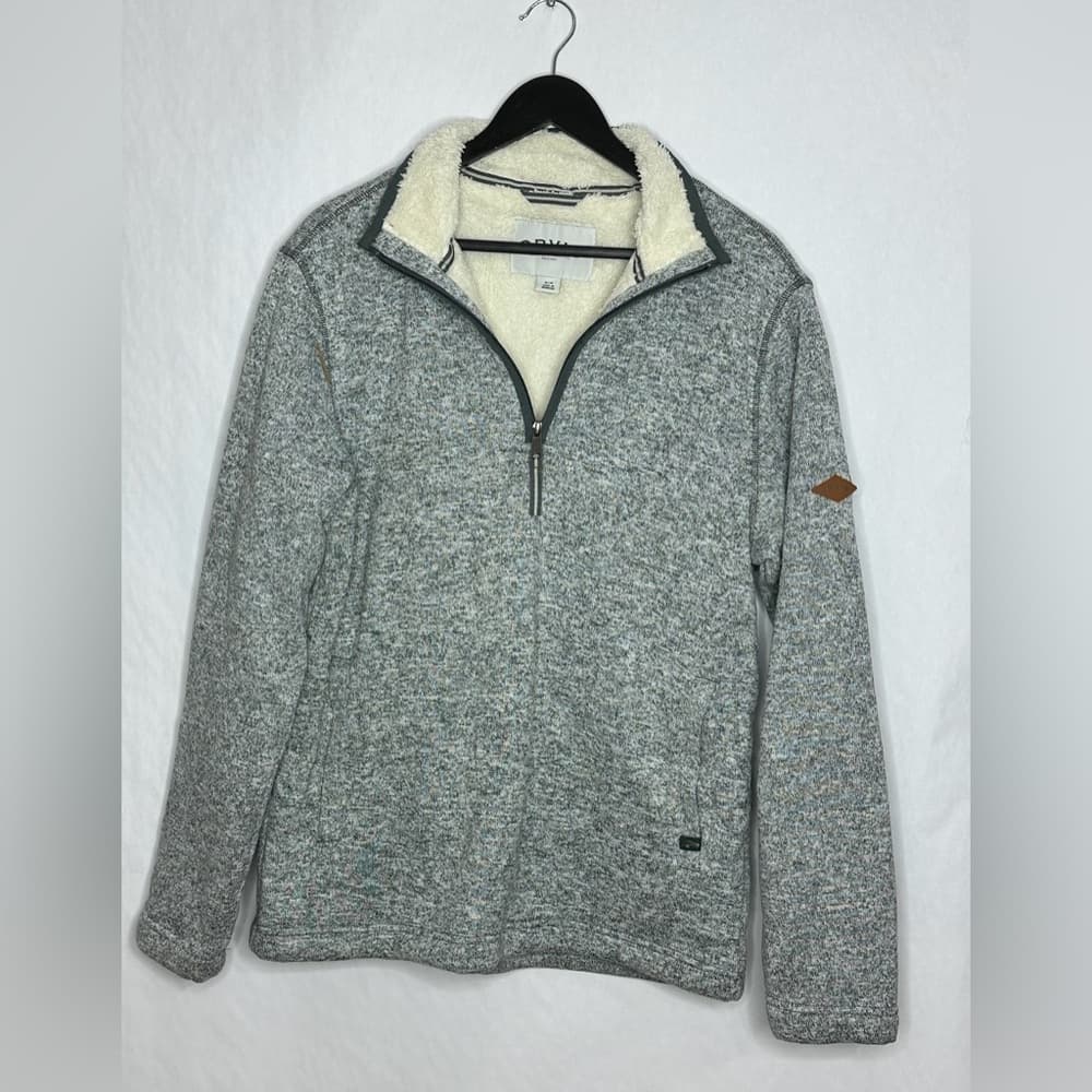 Orvis Sherpa Lined Quarter Zip Pullover Fleece Gray Outdoor Mens Medium - Thumbnail 3
