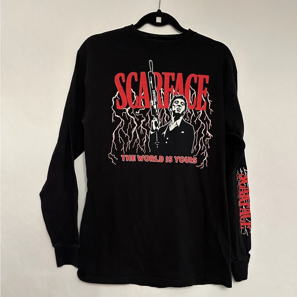 Scarface Ripple Junction The World is Yours Long Sleeve T-Shirt Mens Tee Medium - Thumbnail 3