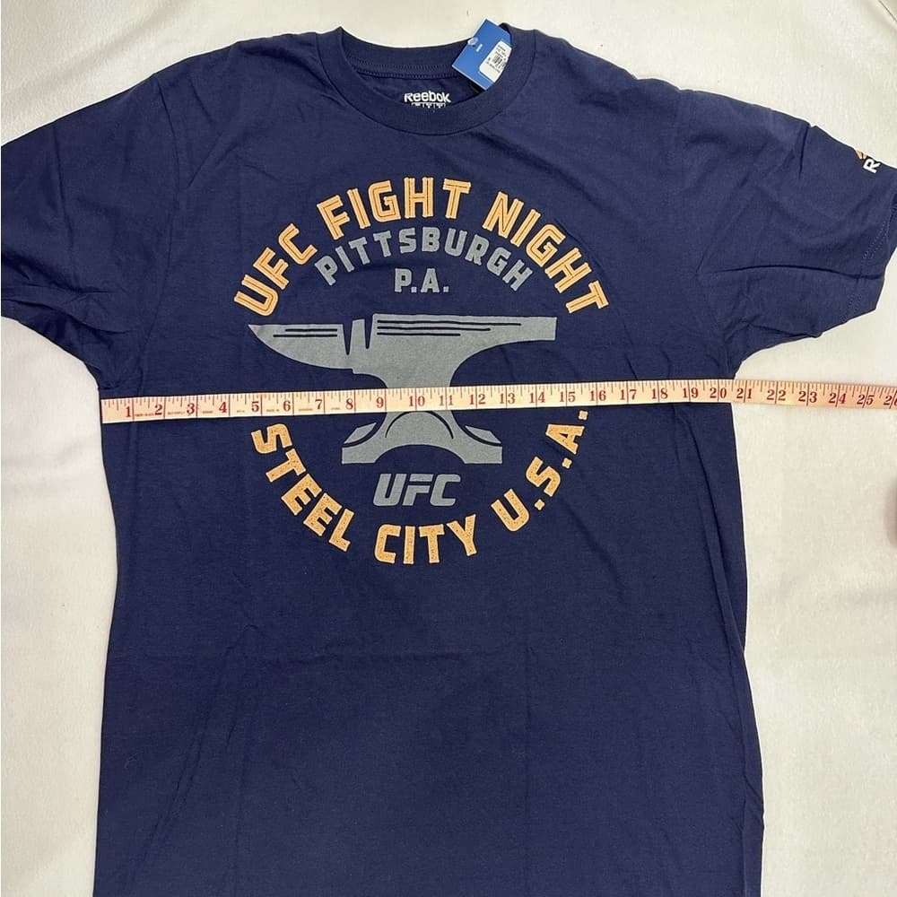 NWT Reebok UFC Fight Night Tee Pittsburgh PA Steel City USA Large Steel Anvil - Thumbnail 6