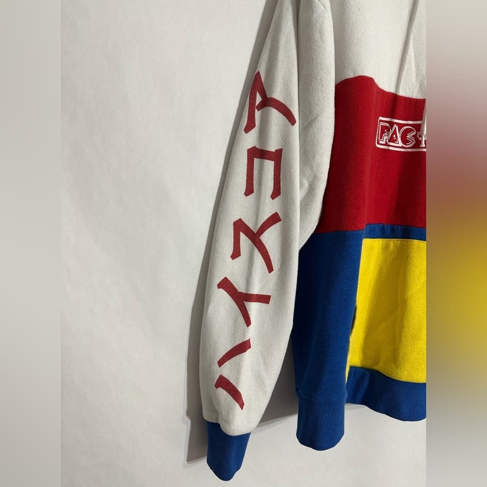 Pac-Man Colorblock Hoodie with Yellow Pocket – Size Small Gamercore Y2K - Thumbnail 4