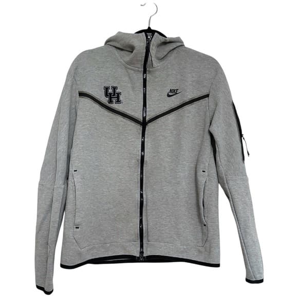 Nike Tech University of Houston Team Issue Gray Zip Hoodie UH NCAA Logo Large - Thumbnail 11