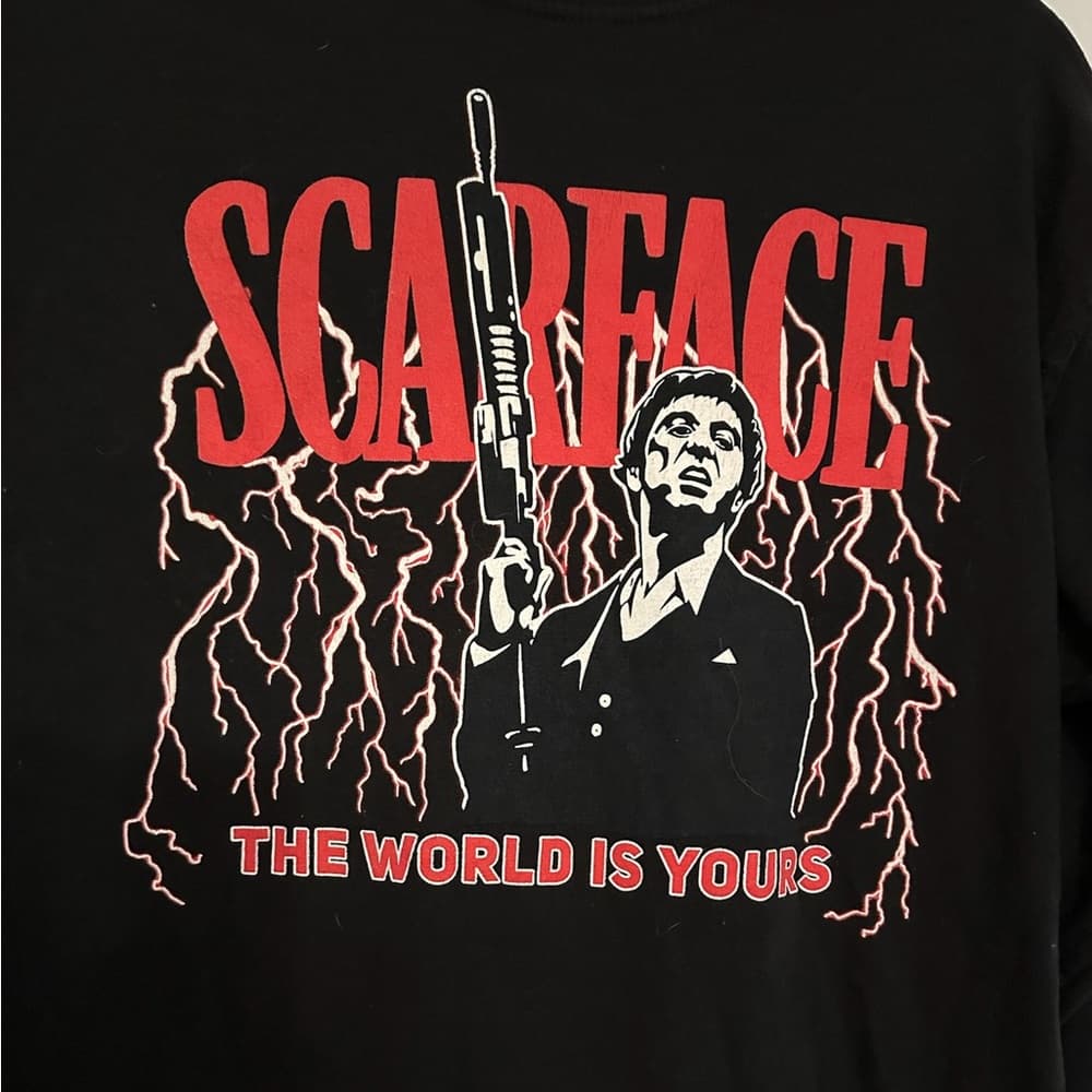 Scarface Ripple Junction The World is Yours Long Sleeve T-Shirt Mens Tee Medium - Thumbnail 6