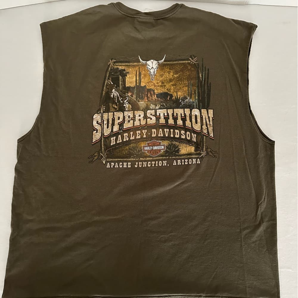 Harley-Davidson Superstition Apache Junction Graphic Muscle Tee Y2K Size 3XL - Thumbnail 5