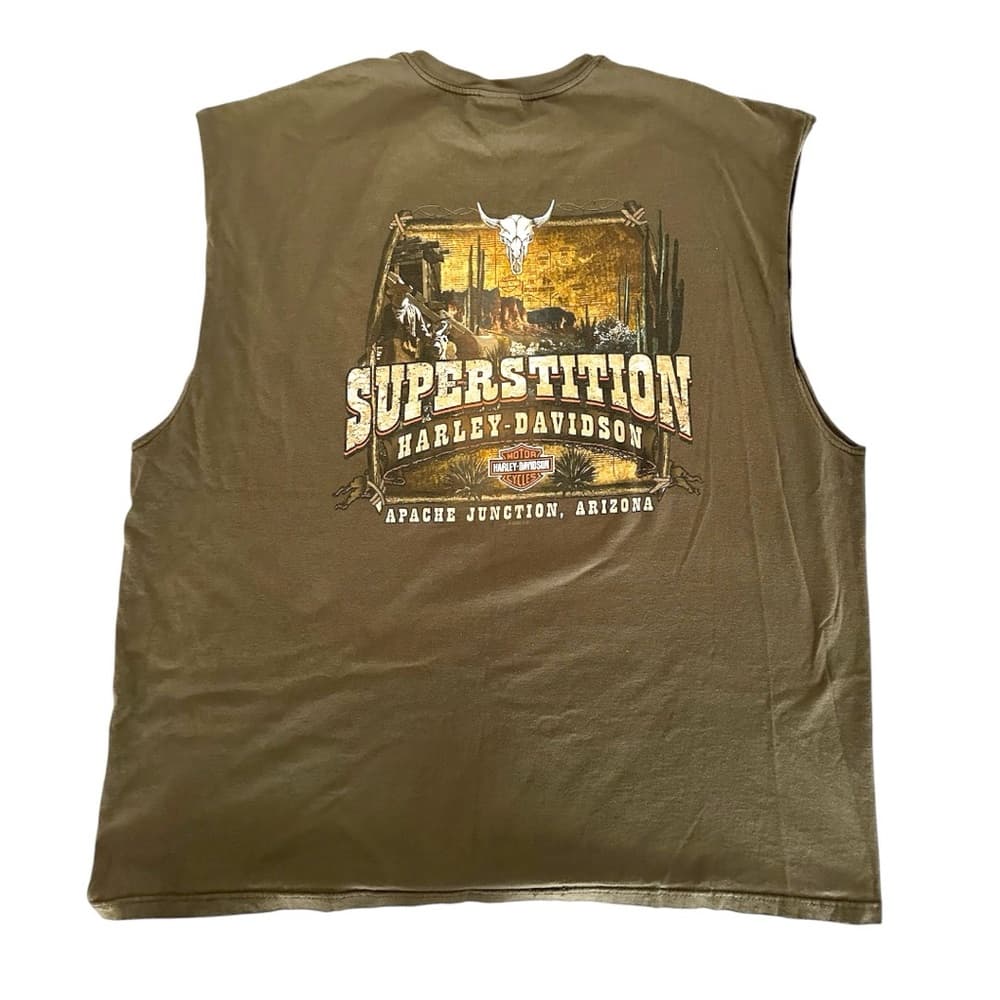 Harley-Davidson Superstition Apache Junction Graphic Muscle Tee Y2K Size 3XL - Thumbnail 10